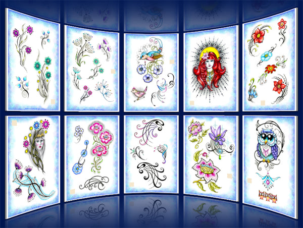 Elegant Flowers, Birds & Women Book