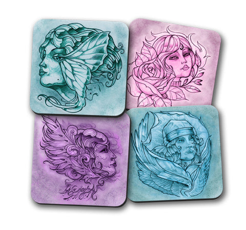 Women With Wings Coaster Set