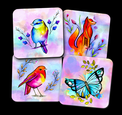 ddddddWatercolour Nature Coaster Set