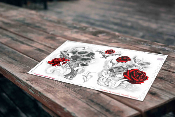 Roses, Pistols & Skulls Set