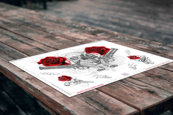 Roses, Pistols & Skulls Set