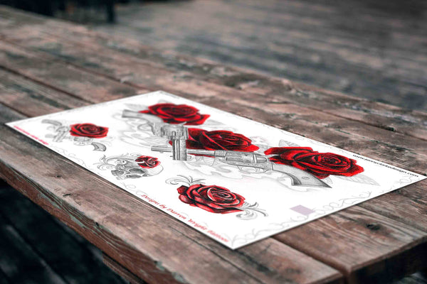Roses, Pistols & Skulls Set