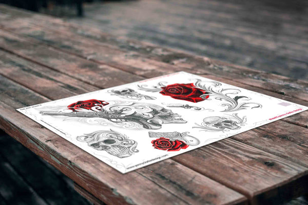 Roses, Pistols & Skulls Set