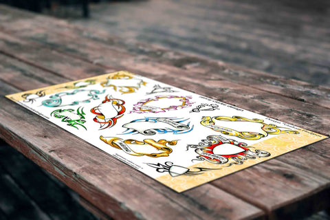 Shields, Flags & Scrolls