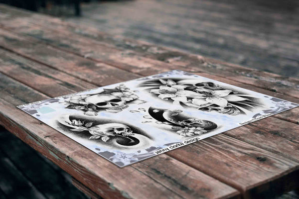 Skulls with Flowers