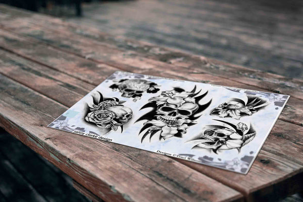 Skulls with Flowers