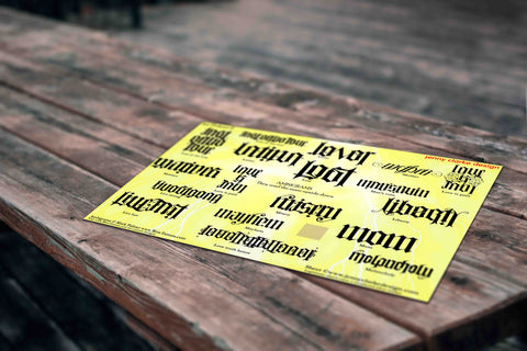 Ambigrams on Yellow - Phrases L-Z